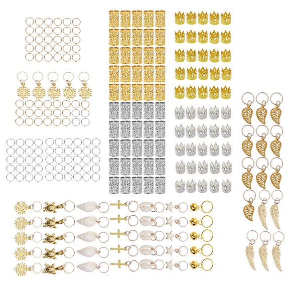 Milisten 250Pcs Dreadlocks Hair Cuffs Assorted Color Hair Buckles for Braids and Ponytail