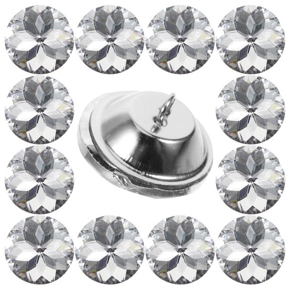 Milisten 25Pcs Round Shaped Sewing Button Silver Glass Decorative Diy Projects