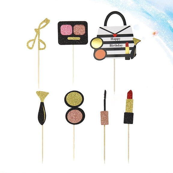 Milisten 28 Pcs Topper Party Cake Picks Creative Lipstick Glitter Decoration