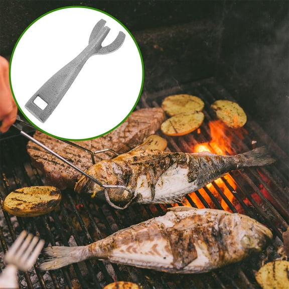 Milisten 2Pcs Multifunctional Steak Clip Plate Gripper Tongs Cast Iron Bbq Accessory