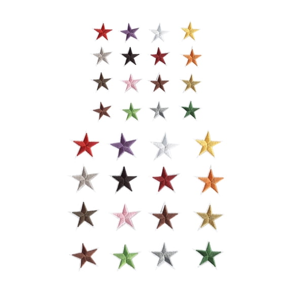 Milisten 2Pack Down Patch Star Pattern Embroidery Sticker Assorted Colors for Jackets Bags Hats