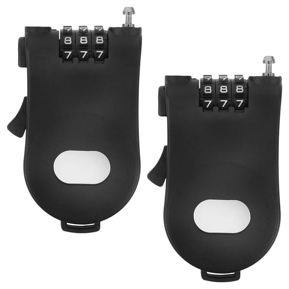 Milisten 2Pcs Sturdy Black Cable Lock Retractable Design for Daily Use on Snowboards and Bikes