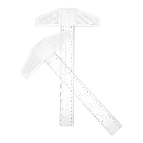 Milisten 2Pcs Architect Scale T Ruler for Drafting and Layout with Durable Clear Material