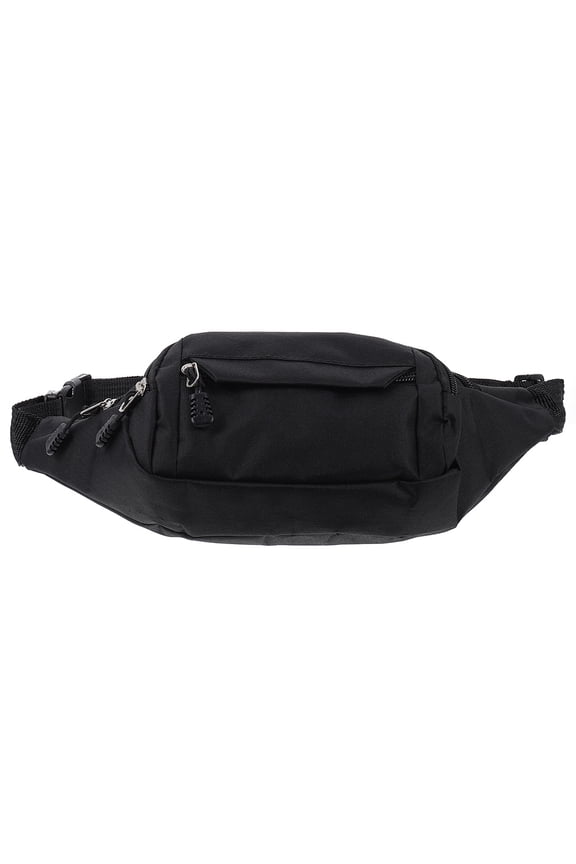 2Pcs Black Crossbody Waist Bag For Men Simple Design 14.2x5.9x2in