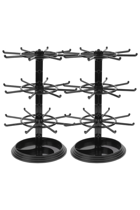 Keychain Display Stand Jewelry Display Stand Black Plastic 2Pcs
