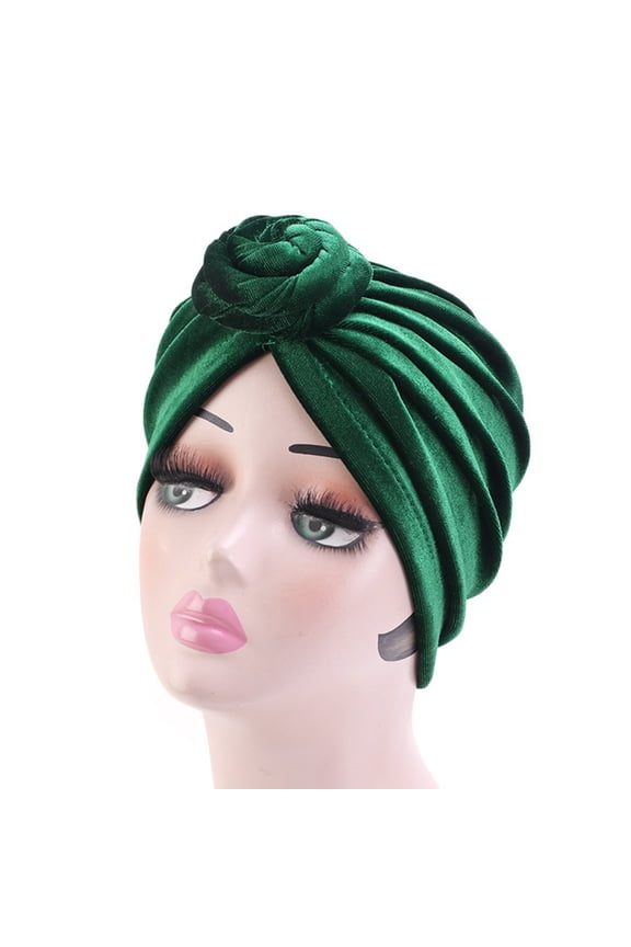 2Pcs Tie Bonnet Turban Hats Floral Hats for Women Khaki Swirl Design Headwrap