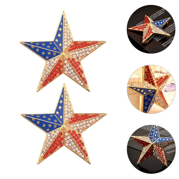 Milisten 2-Pack Alloy Flag Brooch Pins, Decorative Badge Accessories for Costumes and Outfits