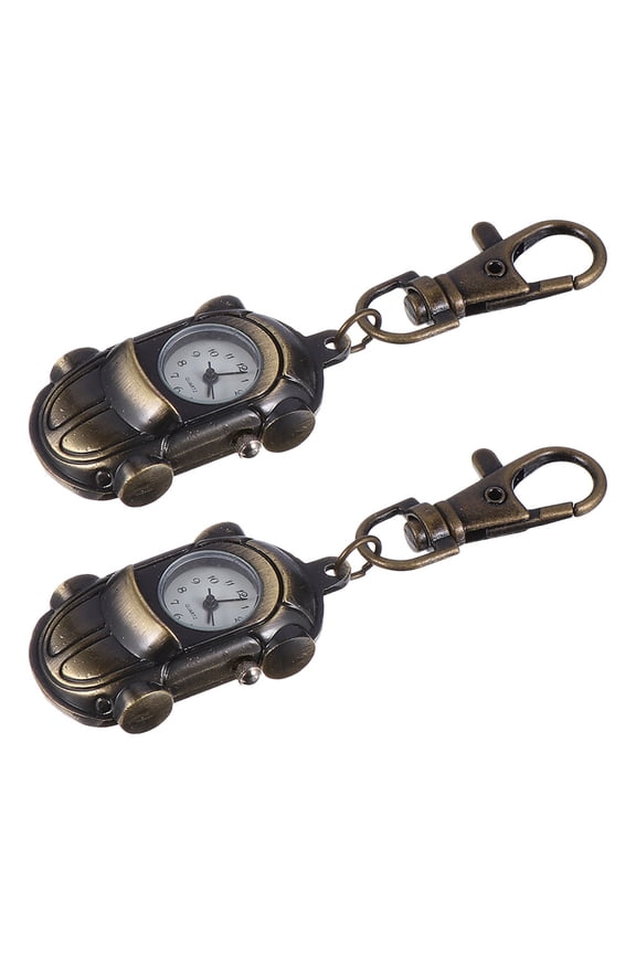 Unisex Car Shape Watch Coffee Titanium Versatile 2Pcs