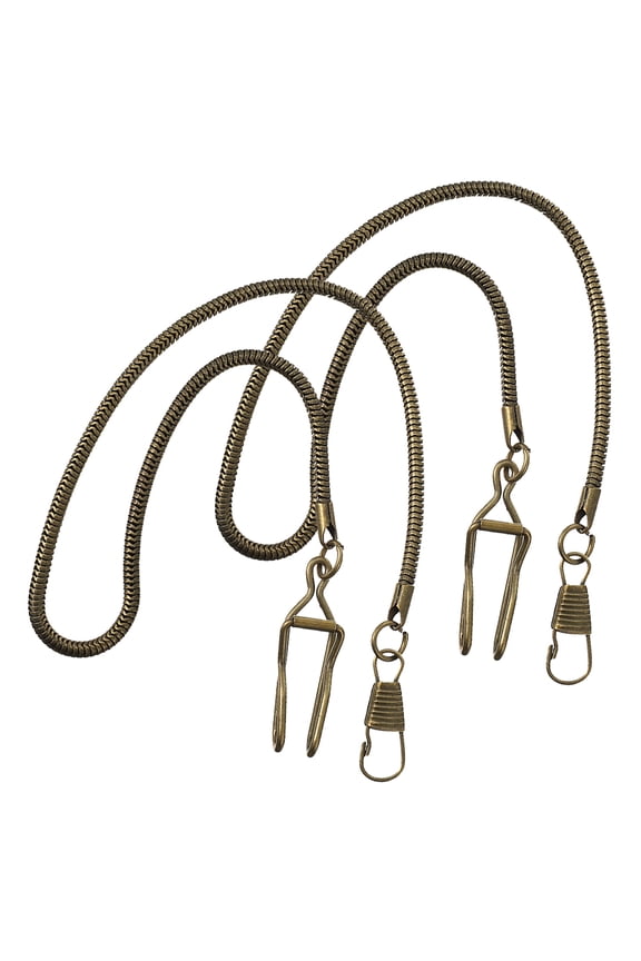 Pocket Watch Chain Coffee Metal Polished for Hanging Use 2Pcs