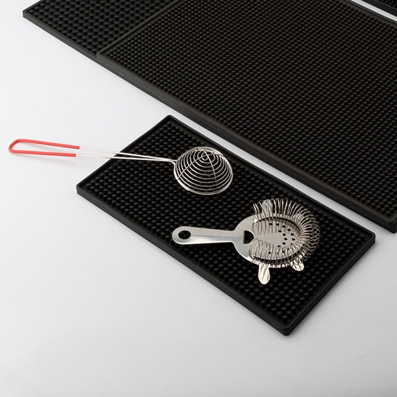 Milisten 2-Pack Bartending Spill Mats for Bar Countertop, Black Non- Rubber Bar Mats 11.79 x 5.89 x 0.39 inches