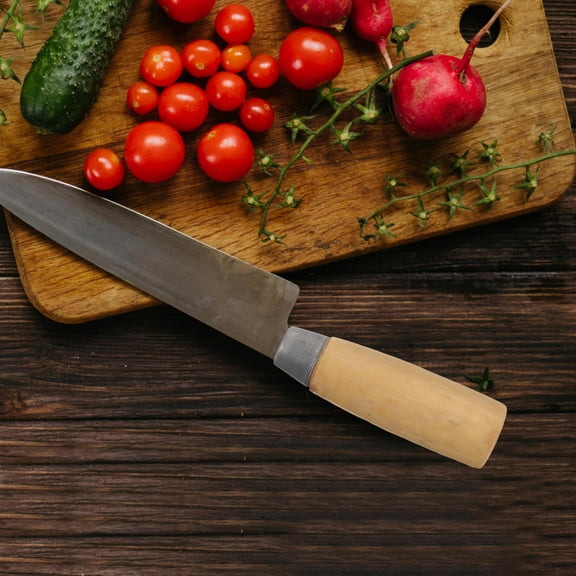 Milisten 2-Pack Ergonomic Wooden Kitchen Cutter Handles Replacement with Comfortable Non- Grip for Easy Use