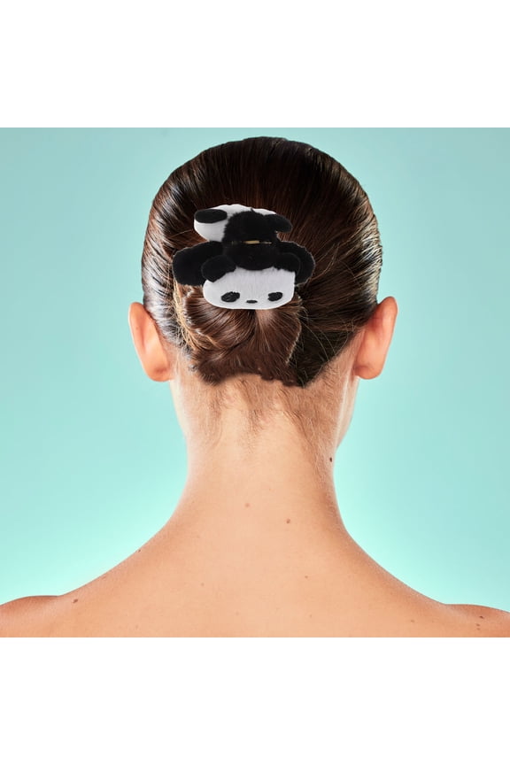 2Pcs Cute Hair Clips Claw Shape Plush Fuzzy Panda for Women and Girls