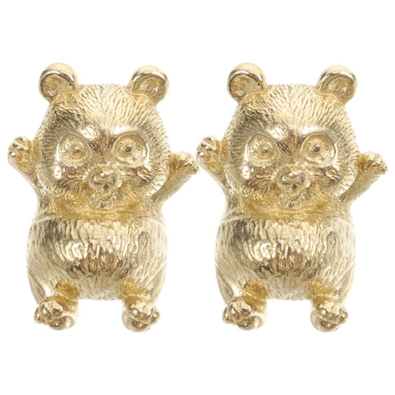 Milisten 2Pcs Sturdy Brass Brass Cabinet Knobs with Panda Design for Decorative Kitchen and Dresser Hardware