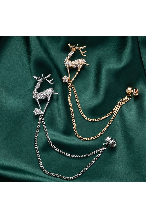 2Pcs Deer Shape Brooch Pin for Jewelry and Accessory Use