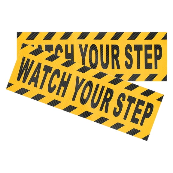 Milisten 2-Pack Yellow Caution Tape for Stairs, Walkways, and Home Safety - Warning Watch Your Step Tape