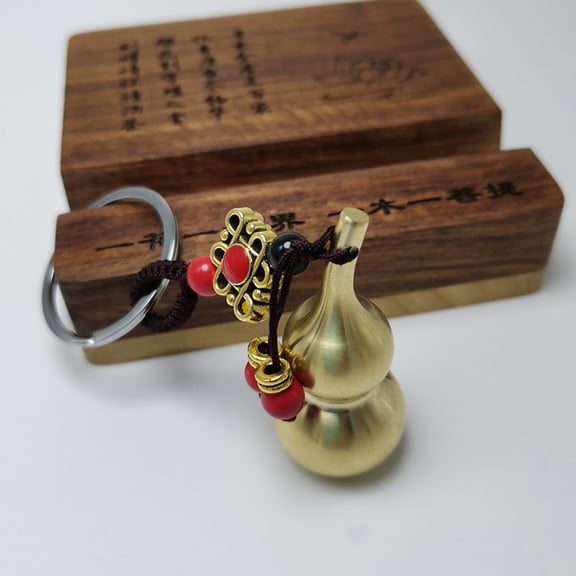 Milisten Wu Lou Charm Keychain Golden Metal Shui Wealth Symbolic Meaning 2Pcs