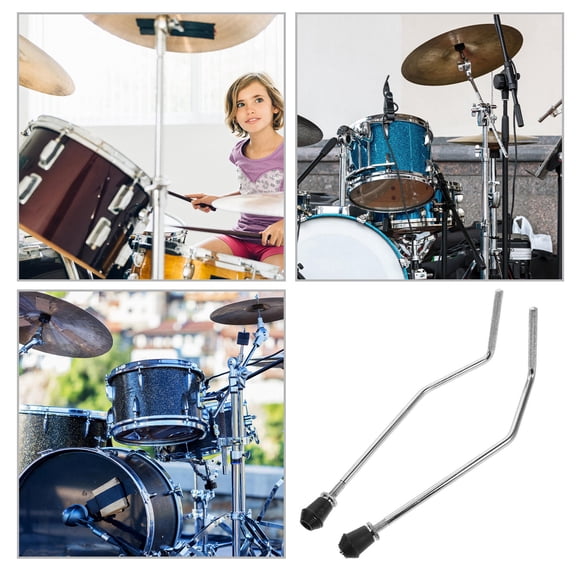 Milisten 2-Pack Aluminum Alloy Floor Tom Legs Drum Hardware Stable Support for Drum Kit