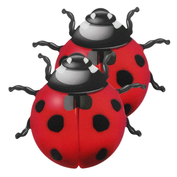 Milisten 2pcs Iron Beetle Wall Art Ornaments Outdoor Garden Decor Rustic Metal Insect Decorations