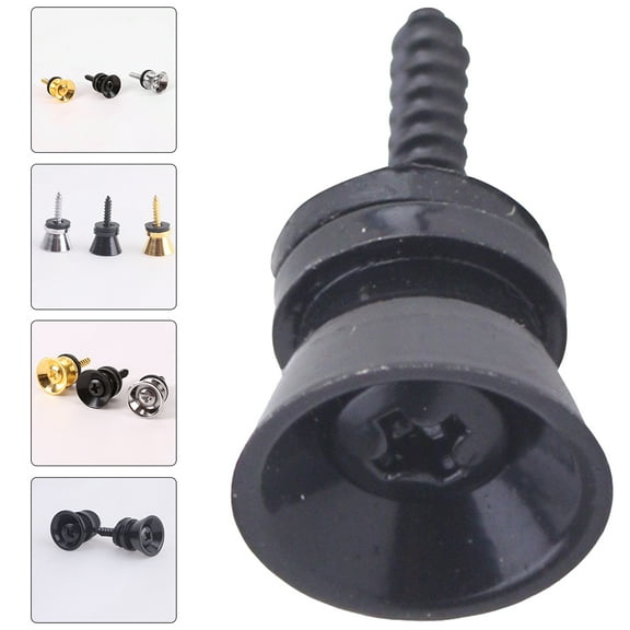 Milisten 2Pcs Guitar Strap Button Buckle Pegs Metal for Bass Guitar Strap Locking .8x5.1in