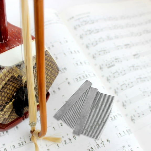 Milisten 2Pcs Iron Rectangular Bowhair Comb for Violin 2.2x1.1x0.08in