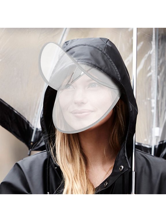 2-Pack Transparent Hat Shield for Raincoat Hood, Easy to Install and Weather Resistant