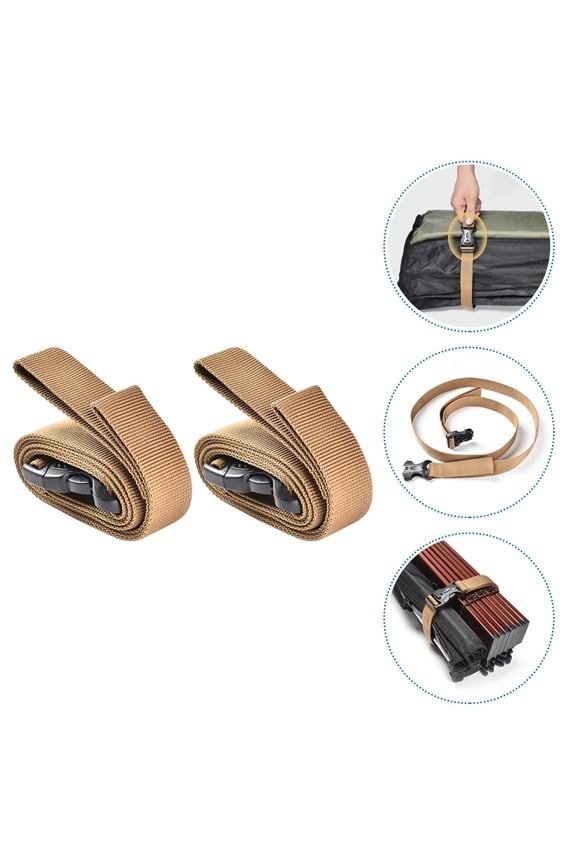 Adjustable Luggage Strap Luggage Strap Khaki 2Pcs 135X2.5X2.5Cm