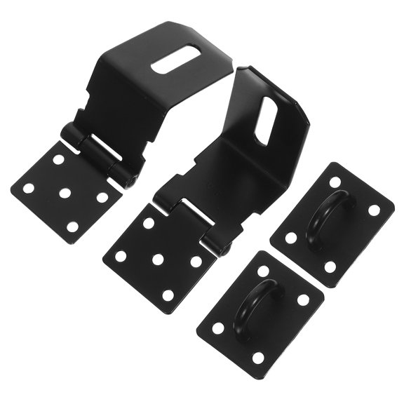 Milisten 2Pcs Stainless Steel Door Buckle Lock Black with 90 Degree Latch for Barn and Shop Doors