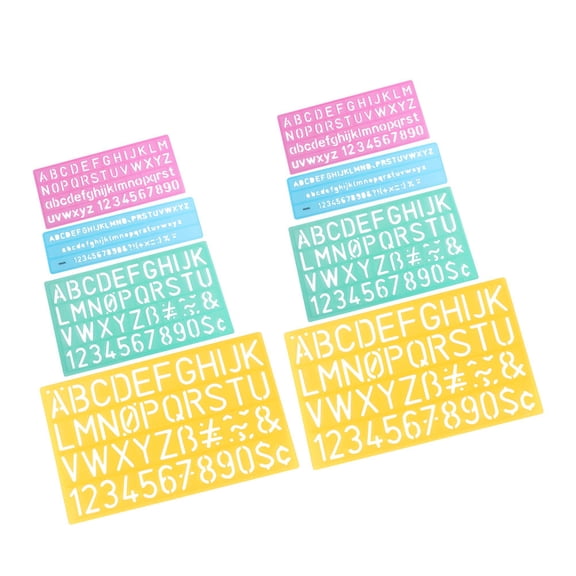 Milisten Multifunctional Alphabet Stencils Set Childfriendly PVC Material Assorted Color 2Pcs