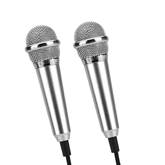 Milisten 2-Pack Portable -Plated Microphones for Smartphone Karaoke, PC Communication, and Recording Apps