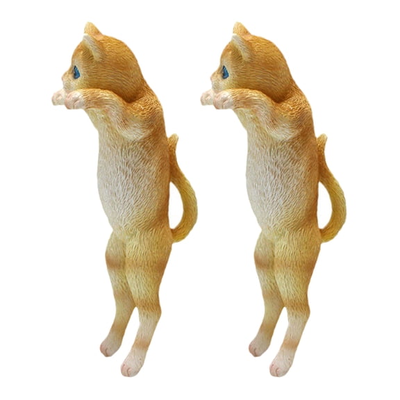 Milisten Cute Resin Cat Figurines for Outdoor Garden and Flower Pot Decor