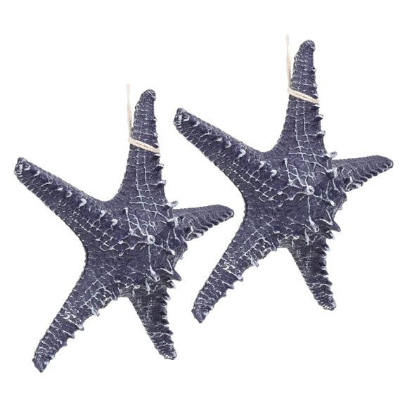 Milisten 2Pcs Mediterranean Style Resin Sea Star Wall Craft Ocean Themed Hanging Decor Home