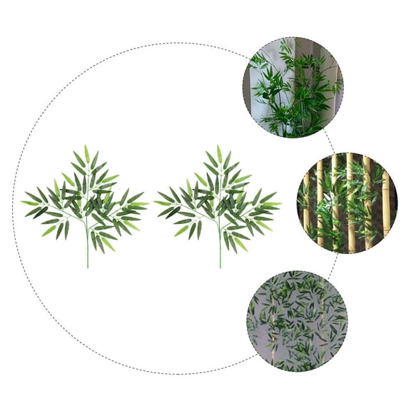 Milisten Decorative Bamboo Leaves Green Plastic for Home and Party Decor