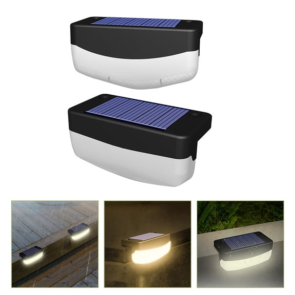 Milisten 2Pcs Solar Powered Stair Lights for Steps and Decks with High Conversion Panels and IP65 Waterproofing