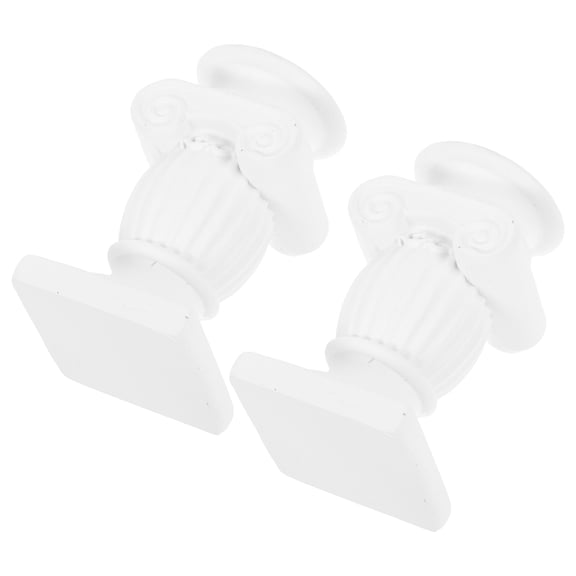 Milisten 2Pcs White Resin Roman Column Figurine Base for Photo Props and Classic Decor