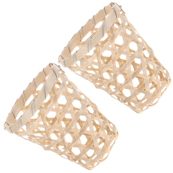 Milisten Beige Cup Protectors Hand-Woven Nonslip for Kitchen and Home Use 2 Pieces Set