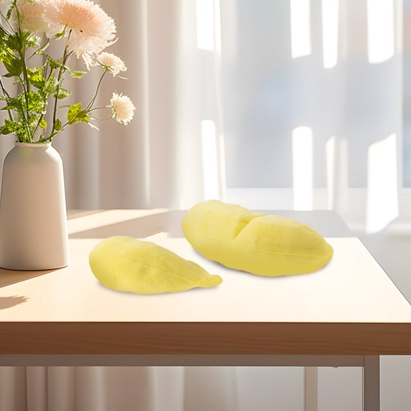 Milisten 2Pcs Yellow Artificial Durian Flesh Model for Photo Prop and Decorative Use