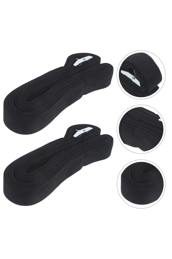 Fastening Strap Black 2Pcs 196.50X0.98X0.79in Zinc Alloy Polypropylene