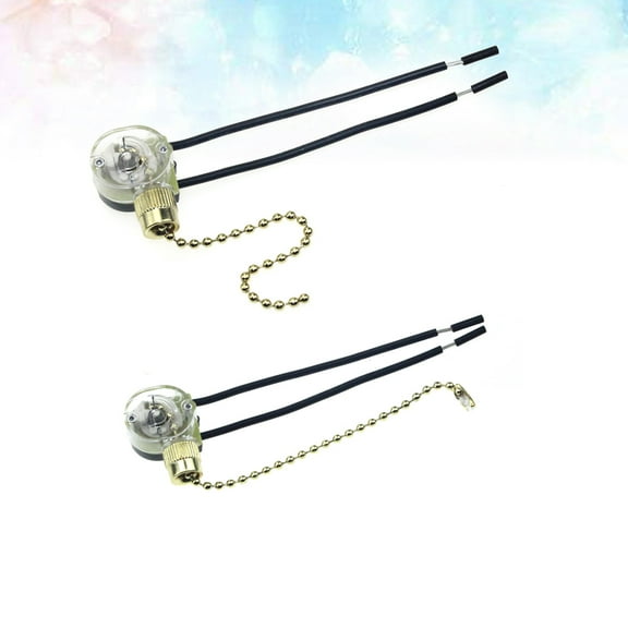 Milisten 2Pcs Portable Pull Chain on Off Fan Switch with Zipper for Ceiling Fan Light Control