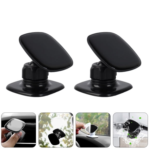 Milisten 2-Pack Adjustable Black Car Phone Holders with 360 Rotation Universal Cell Phone Mount for Vehicles