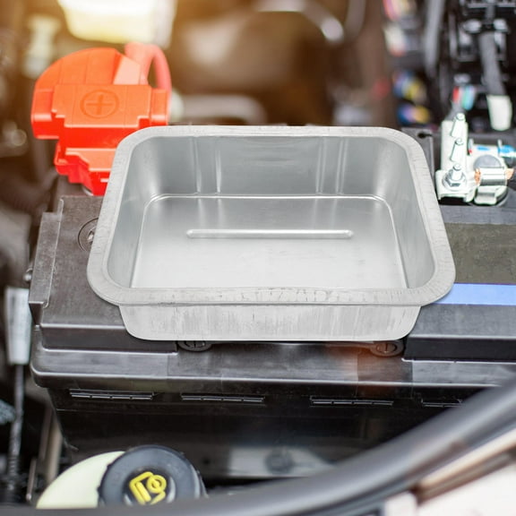 Milisten 2Set Galvanized Zinc Drip Pan for Car for Mechanics Easy Cleaning 11X8.25X3.14in