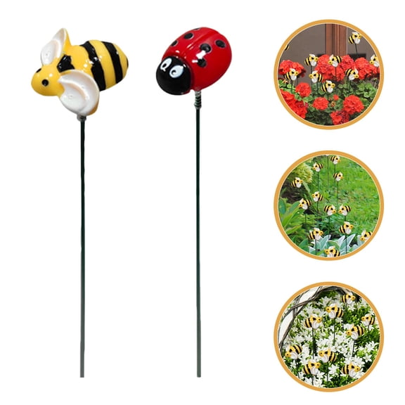 Milisten 2-Pack Resin Garden Animal Stakes Decorative Outdoor Lawn Ornaments for Yard and Garden Decoration