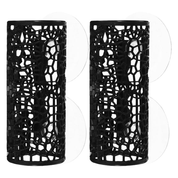 Milisten 2Pcs Betta Fish Tank Tunnel Black Aquarium Decor with Mesh Structure for Water Circulation