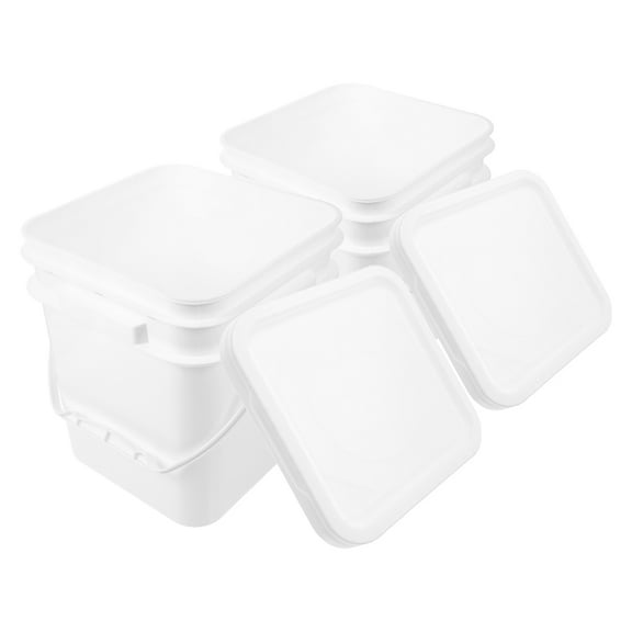 Milisten 2pcs Plastic Pail Paint Pail Container Empty Paint Can with Lid Multipurpose Storage Bucket