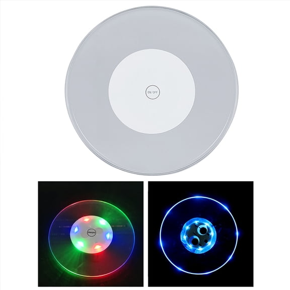 Milisten 2pcs Round Cup Mat for Drinks Transparent Acrylic Waterproof LED Coasters for Birthday