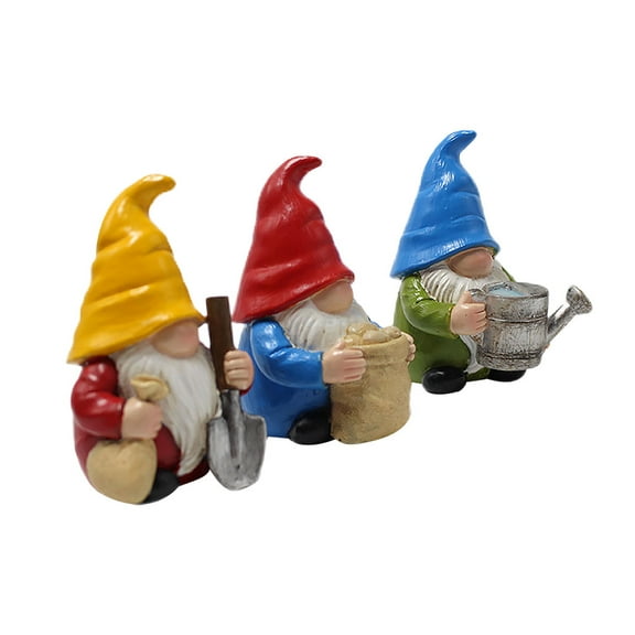 Milisten 3 Pcs Gnomes Outdoor Dwarf Statue Festive Decor