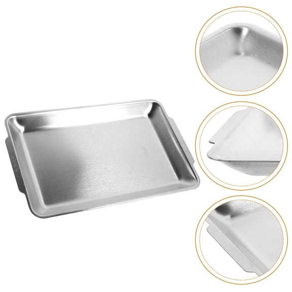 Milisten Silver Stainless Steel Serving Plate with Break Resistant Design for Food and Appetizers