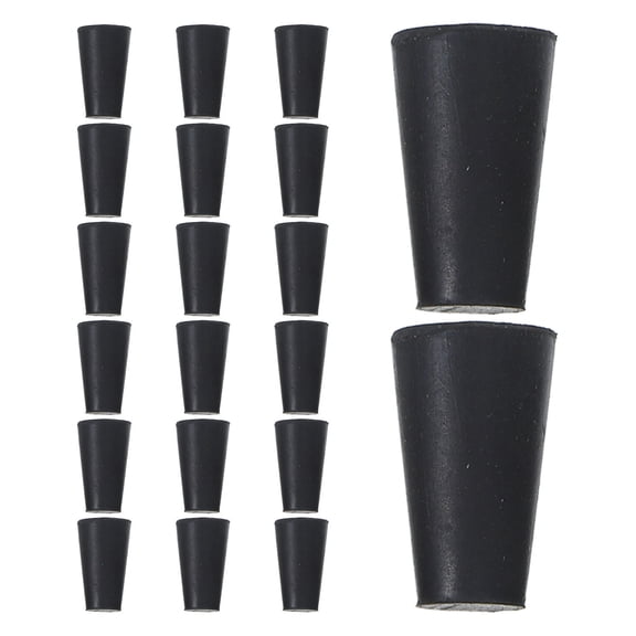 Milisten 30Pcs Lab Equipment Rubber Stoppers Black Solid Conical Plugs for Test Tubes and Flasks
