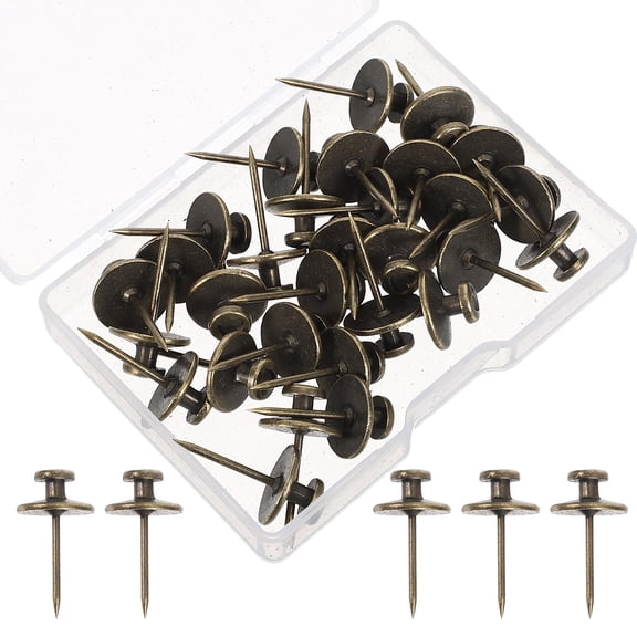 Milisten 30Pcs Light Brown Push Pin Hooks for Wall Picture Frames and Cork Board with Unique Love Shape