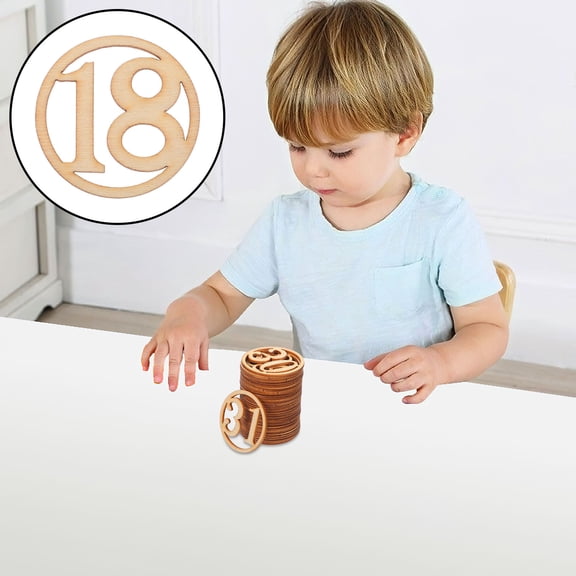 Milisten 31Pc Unfinished Wooden Cutouts Number Shapes Lightweight Wood Embellishments