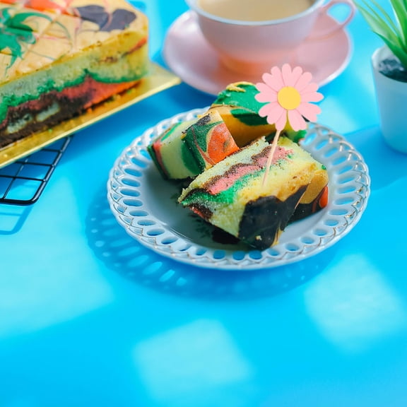 Milisten Daisy Theme Cake Decoration Kit Easy to Use Pink Paper Toppers for All Events 36Pcs